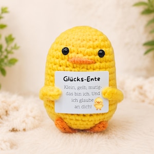 Happy Potato Ente – Pocket Hug Glücks-Ente Duck in exklusiver Box | Motivationsgeschenk & Glücksbringer Prüfungen Geschenk für Frauen