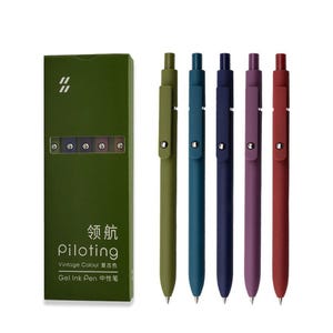 Mutzauber Gelstifte, 5 Stück 0,5 mm japanische schwarze Tinte, feine Spitze, glatte Schreibstifte, High-End-Serie Stifte für Tagebuch