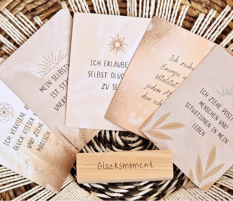 40 Mindfulness Cards for Motivation and Positivity, including Box and Stand; Happiness Cards; Affirmation Cards; Gift for Women, Christmas, Birthday image 6