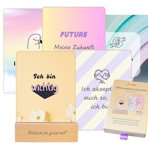 Affirmation cards for girls ages 10 and up – 30 cards in a high-quality slide box and stand | Strengthen self-confidence | Gift for teenagers
