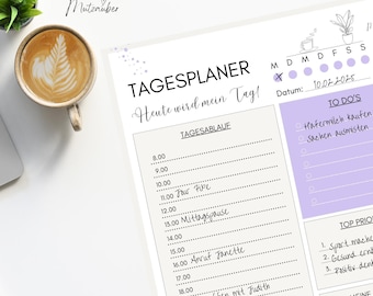 Daily Planner A4 Block Undated – To Do List & Daily Planner to Tear Off – Productivity Planner for Office, School Mindfulness Structure Boho