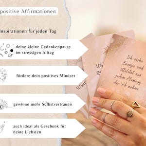 40 Mindfulness Cards for Motivation and Positivity, including Box and Stand; Happiness Cards; Affirmation Cards; Gift for Women, Christmas, Birthday image 3