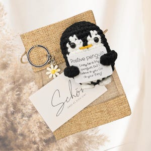 Pocket Hug Pinguin – Mini Trostspender, handgemachtes Freundschaftsgeschenk, Aufmunterung, kleines Mitbringsel, süßer Mutmacher Geschenk