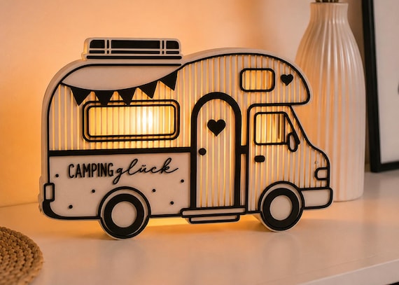 Wohnmobil Deko mit LED Licht | Geschenk für Camper | Camping Geschenkidee | Boho Deko Wohnwagen | Vanlife Deko mit Kerze | Campingliebe