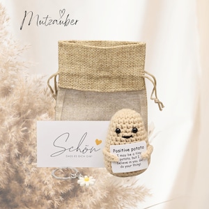 Happy Potato – Pocket Hug Potato in an exclusive box | Motivational gift & lucky charm gift for women, men, girlfriends, and colleagues Set B Englisch