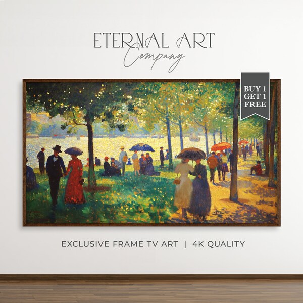 Impressionist Park Scene - Serene Afternoon for Samsung Frame TV | AI 4K Digital Download | EAC058