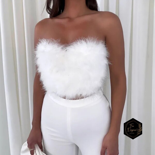 One Crop Shop Faux Fur Top