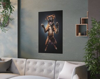 Satin Poster of a cute boxer dog (210gsm)