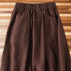 Women's Midi Skirt Plain Button Down Cloth Streetwear Fashion Style zdjęcie 2