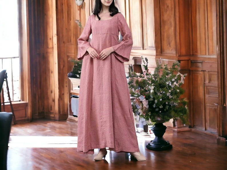 Women's Long Dress Plain Loose Sleeve Fashionable Loungewear Clothing zdjęcie 7