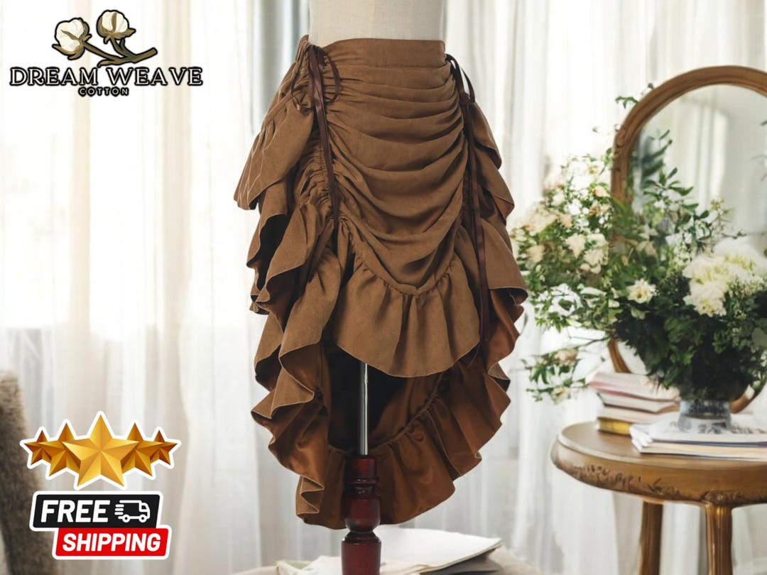 Pirate-inspired Skirt for Women | Renaissance High-low Drawstring ...