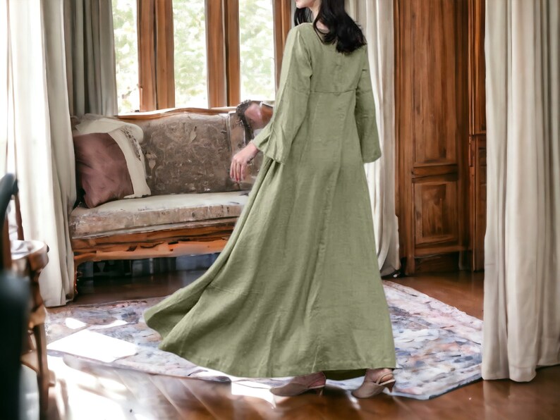 Women's Long Dress Plain Loose Sleeve Fashionable Loungewear Clothing zdjęcie 3