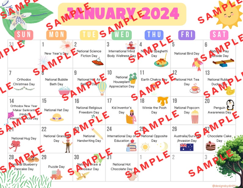 2025 Educator/teaching Event Calendar Family Daycare Centres