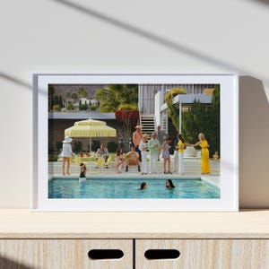 Póster de Slim Aarons en la piscina, impresión vintage, impresiones fotográficas, impresión fotográfica de la alta sociedad, impresión fotográfica con calidad de museo