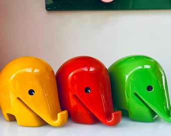 XXL Bernd Diefenbach Drumbo Elephant Piggy Bank – Vintage 1970s Pop Art Plastic Money Box – German Design Icon