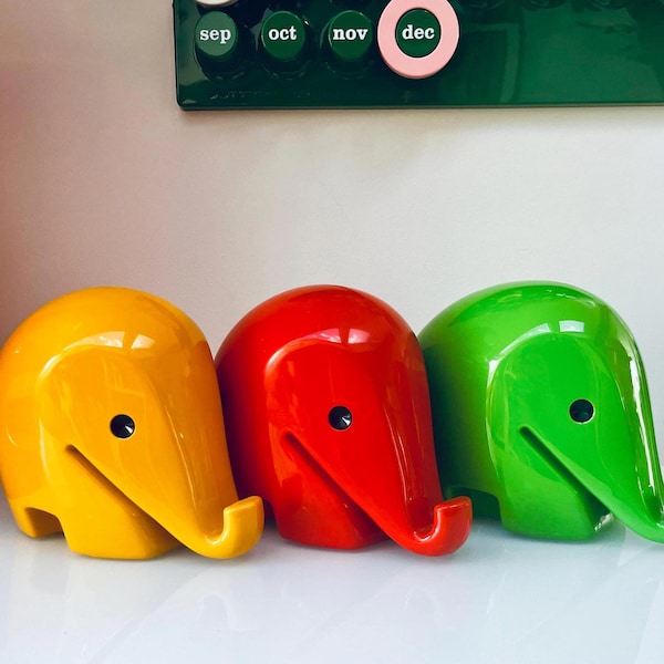 XXL Bernd Diefenbach Drumbo Elephant Piggy Bank – 1960s Pop Art Plastic Money Box