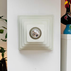 Vintage Hustadt Leuchten Pyramide Wall Sconce: Mid-Century Modern Space Age Light