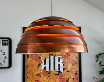 Hans-Agne Jakobsson Beehive Copper Pendant Lamp T325/450 for AB Markaryd – 1960s Swedish Mid-Century Modern Ceiling Light