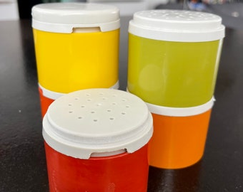 Vintage Tupperware Color Stacking Spice Tower Set 70s Travelling Spice Stack