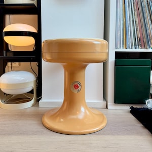 ISOKLEPA Vintage Tulip Stool • Space-Age 1970s West Germany • Removable Upholstery