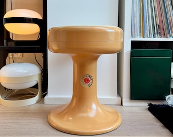 ISOKLEPA Vintage Tulip Stool • Space-Age 1970s West Germany • Removable Upholstery