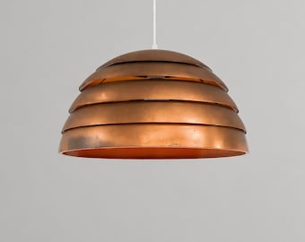 Lámpara colgante de cobre con forma de colmena Hans-Agne Jakobsson T325/450 para AB Markaryd – Lámpara de techo sueca de estilo moderno de mediados de siglo, década de 1960