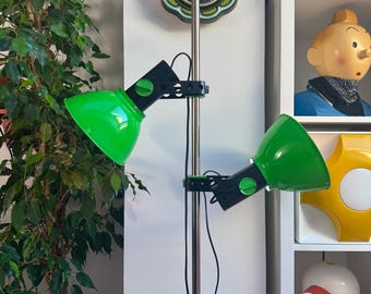 Vintage TEMDE-vloerlamp model 84 – jaren 70 popgroene dubbele spot | Verstelbare lamp Space Age | Moderne verlichting uit het midden van de eeuw