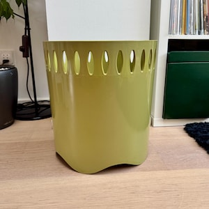 Vintage EMSA Green Plastic Waste Basket: Retro 70s Decor