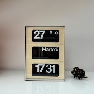 Flip Clock Solari Udine DATOR 6041/91 Mid Century Modern Calendar