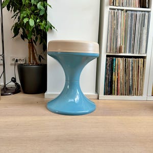 Vintage Emsa West Germany Stool Side Table – 1970s Space Age Pop Art Plastic Furniture – Retro German Design