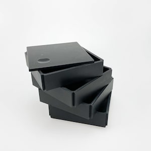 Vintage Kartell Segmenti Container: Black Plastic Utensilo Box, 1989