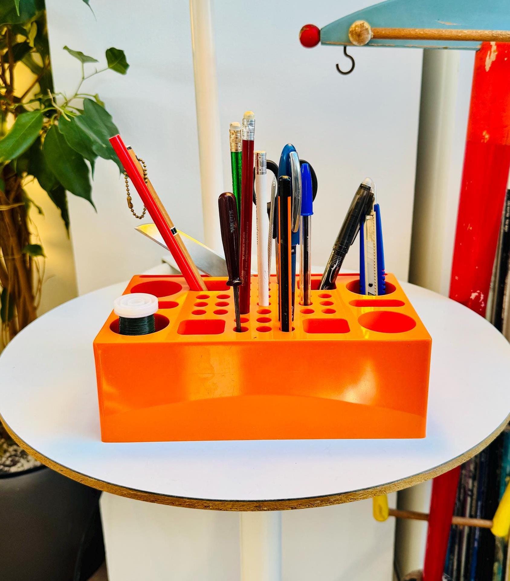 THE CURTIS TABLE+アンダーラック セット 新品未開封品 Originell Quandt XL Mod Plastic Organizer Vintage Desk Caddy Art