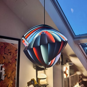 Louis Weisdorf Konkylie Lamp by Lyfa Mid-Century Modern Colorful Pendant Light
