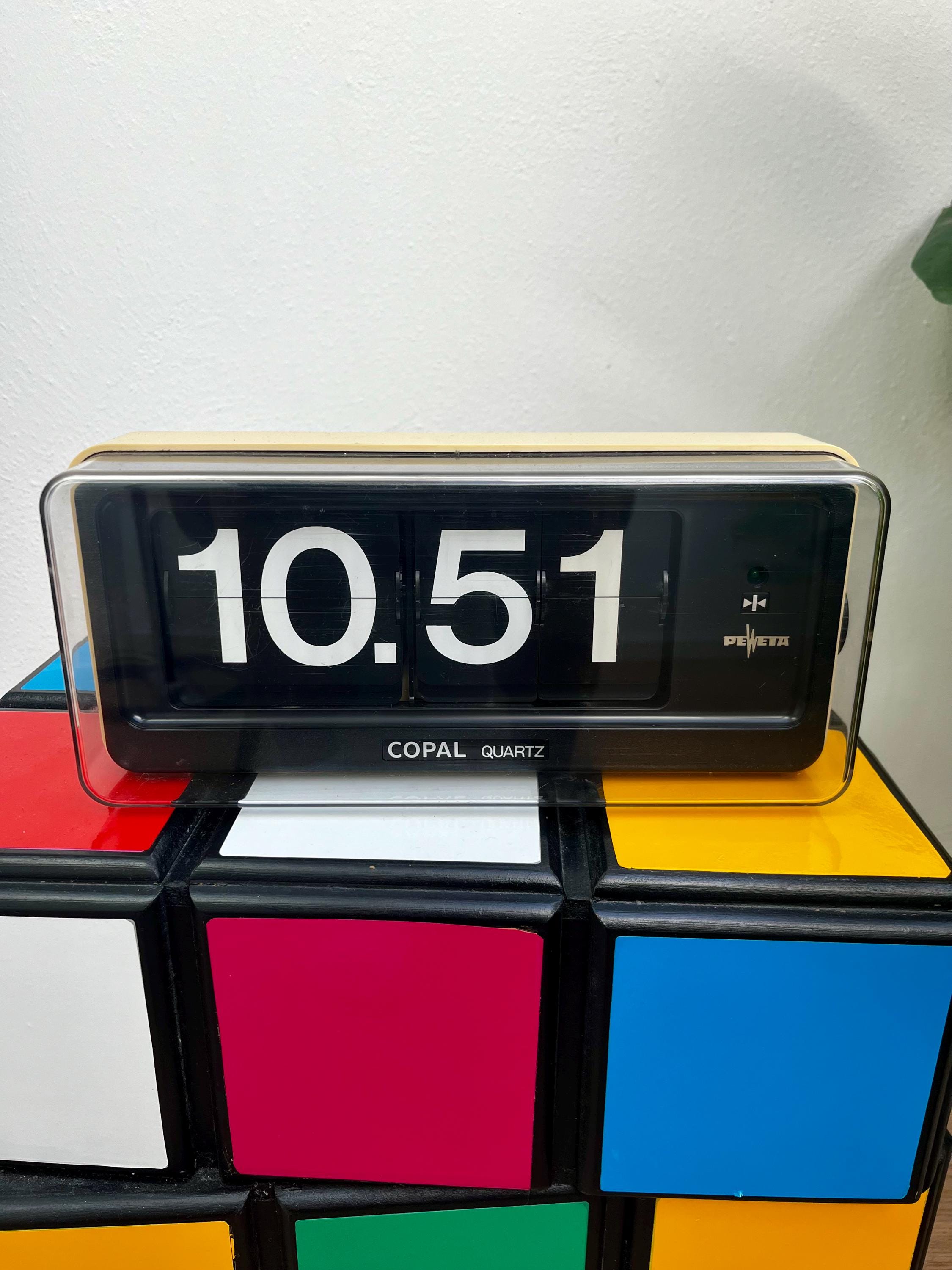 【動作正常】COPAL QG-870 電池式 昭和レトロ ワレあり2枚目画像 COPAL Quartz QG-870 Flip Clock | Vintage 1970s Mid-century
