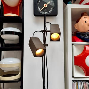 Vintage Philips Floor Lamp – Bauhaus Style 1970s Mid-Century Modern Lamp with Spotlight Shades