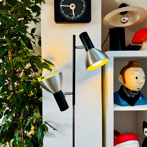 Bauhaus Hustadt Leuchten Floor Lamp Mid-Century Modern 70s  | Space Age Chrome Adjustable Spotlight