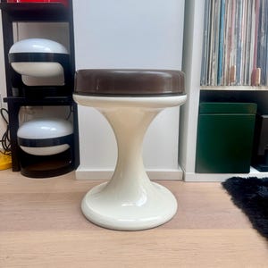 Vintage Emsa West Germany Stool Side Table – 1970s Space Age Pop Art Plastic Furniture – Retro German Design