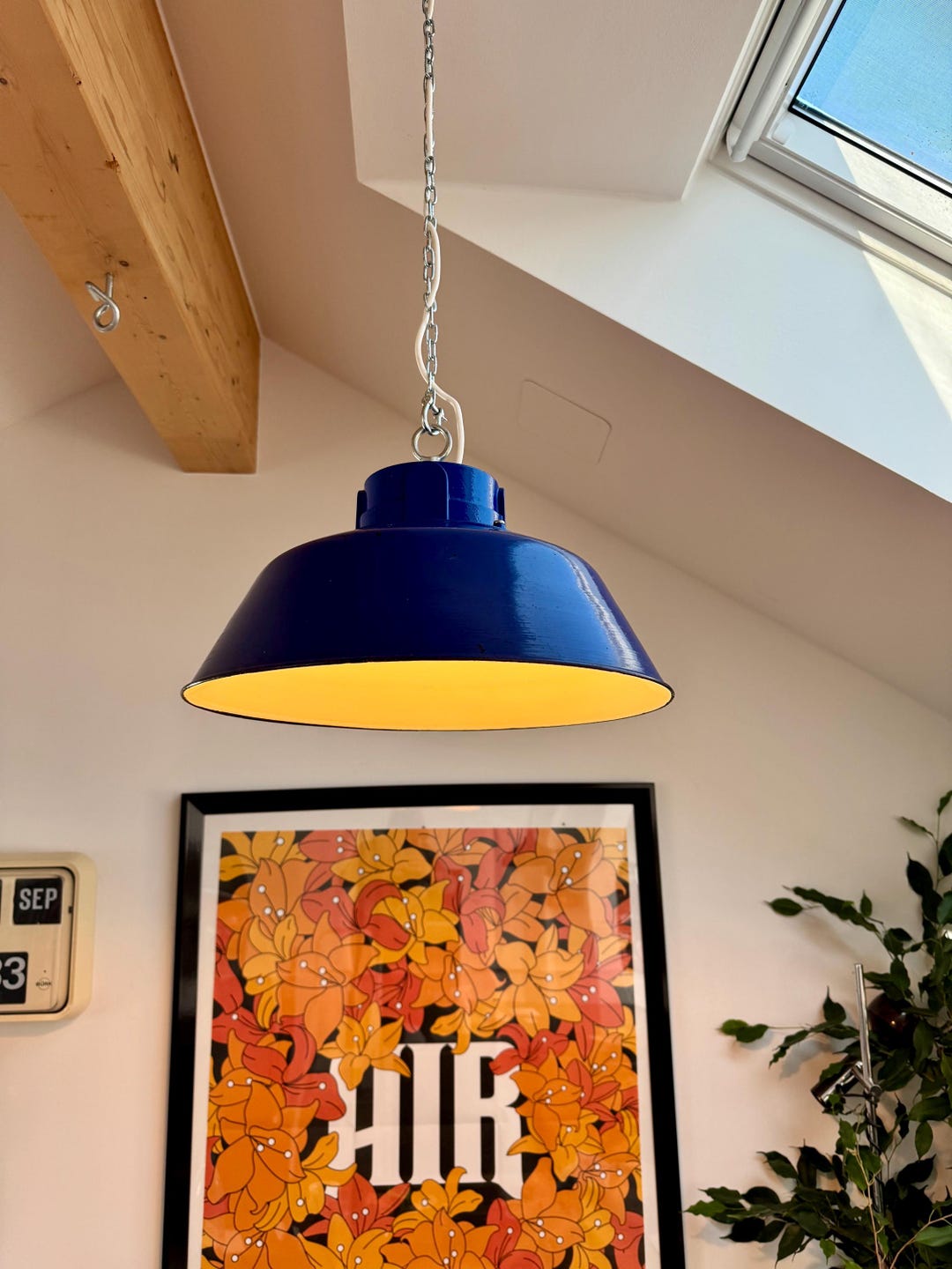 Picture of Industrial Pendant Lamp Art Deco Enamelled Antique Factory Light ...