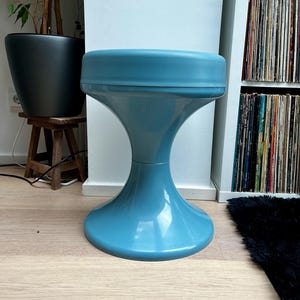 Vintage Emsa West Germany Stool Side Table – 1970s Space Age Pop Art Plastic Furniture – Retro German Design