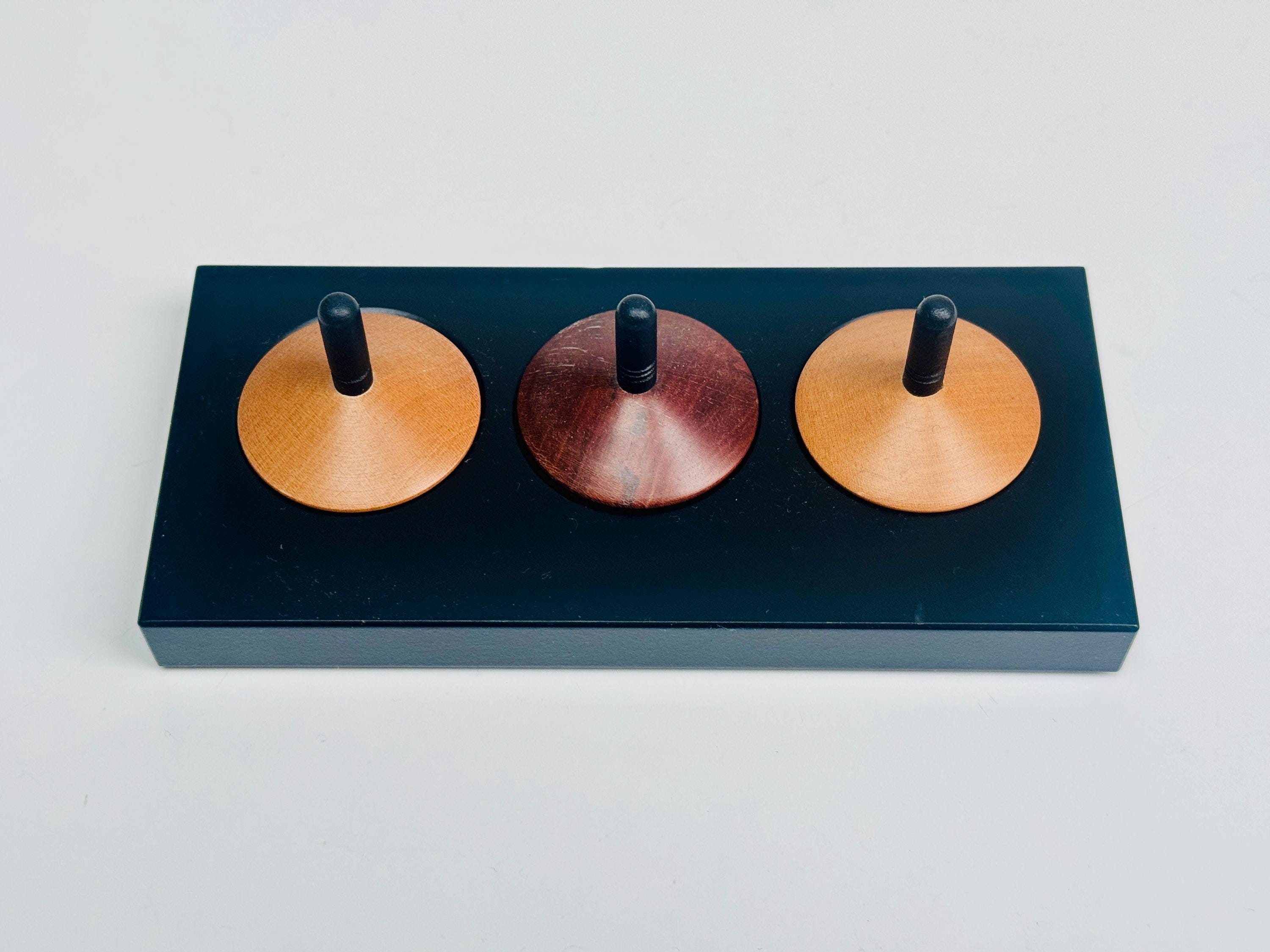 Vintage Naef Spielkultur Wooden Spinning Tops Set • Swiss Mid