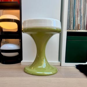 EMSA Vintage Colorful Green and White Stool – 70s Retro Space Age Design with Storage