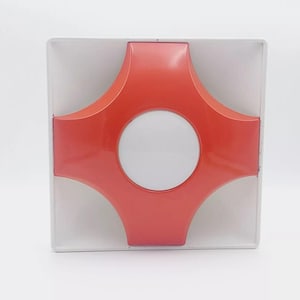 Vintage Orange Pop Art Wall Sconce: 1970s Space Age Lamp