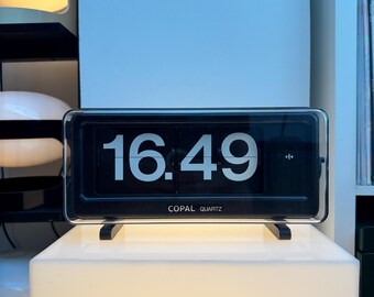 【動作正常】COPAL QG-870 電池式 昭和レトロ ワレあり２枚目画像 COPAL Quartz QG-870 Flip Clock | Vintage 1970s Mid-century