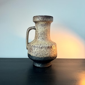 Karlsruhe Majolica Vase: Retro FAT Lava West German Pottery