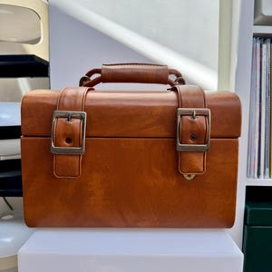 Vintage Leather Vanity Case: 60s German-Made Kaufhof Elite Beauty Box