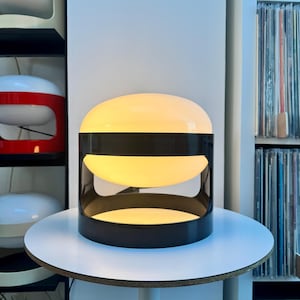 1 of 2 Joe Colombo for Kartell Black KD27 Table Lamp – Space Age, Mid-Century Modern, Retro Italian Lighting