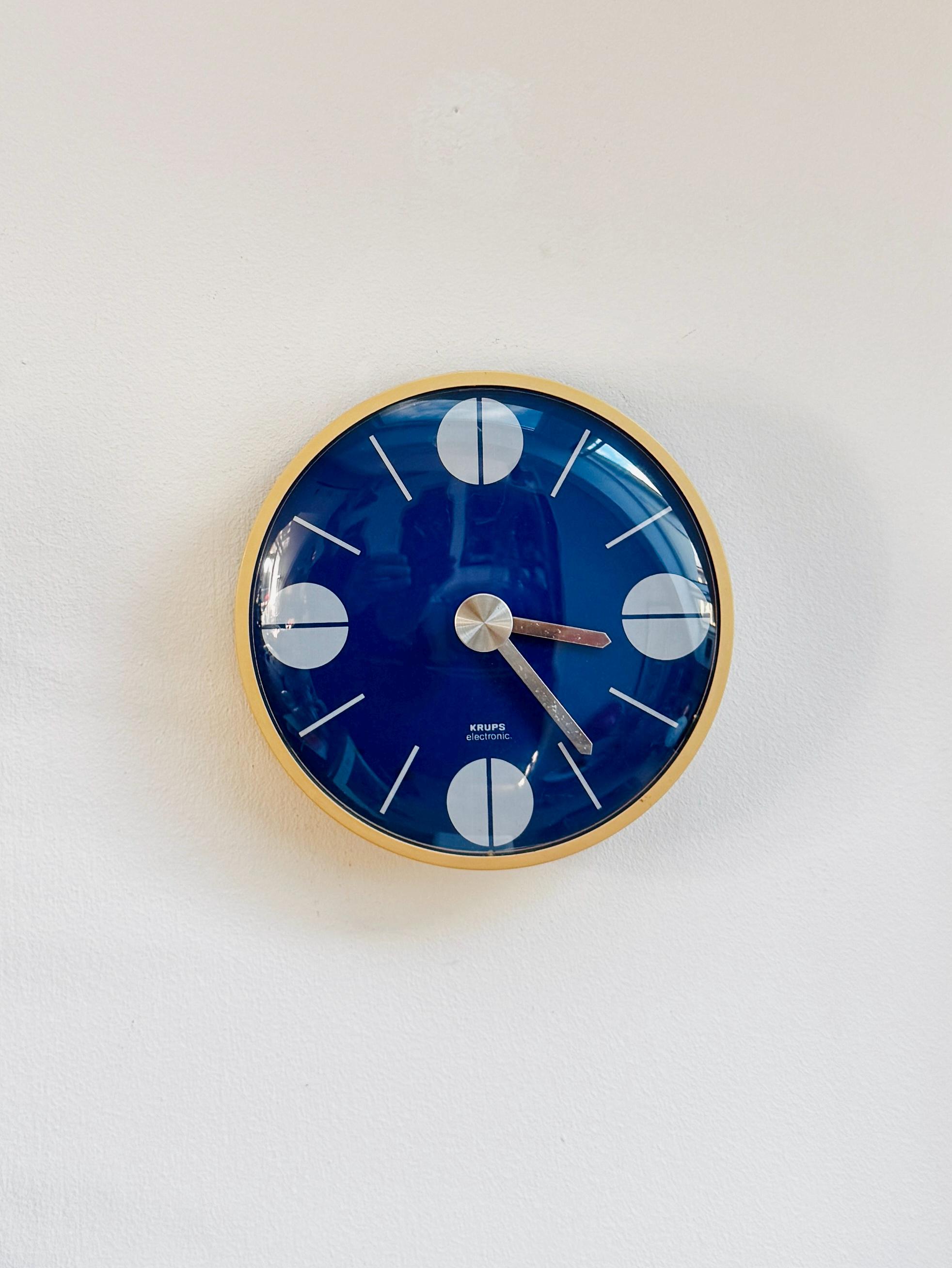 Krups エレクトロニック ブルー スペースエイジ ウォールクロック 1970