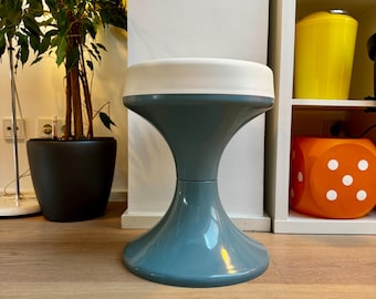 Vintage Emsa West Germany Stool Side Table – 1970s Space Age Pop Art Plastic Furniture – Retro German Design
