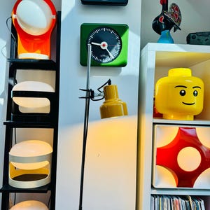 Vintage 70s DDR Floor Lamp – Yellow Lacquered Adjustable Metal Stehlampe – Mid-Century Modern Industrial Design