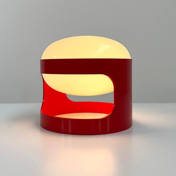 Joe Colombo for Kartell – Red KD28 Table Lamp (1970s